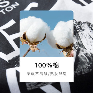 才子（TRIES）印花纯棉短袖T恤男2024夏季休闲圆领上衣潮 黑色 常规  48(170/88A)