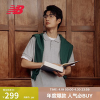 new balance POLO衫24年男款户外潮流百搭运动短袖MT41503 AG S