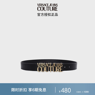 VERSACE 范思哲 Jeans Couture女士LOGO搭扣皮带 黑色 85礼物