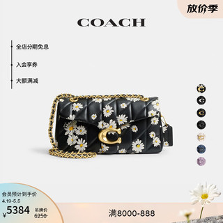 COACH 蔻驰 女士绗缝花卉印花菱格纹TABBY 26号单肩包链条包休闲女包 B4/混合黑色