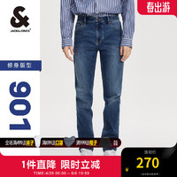 杰克琼斯 杰克·琼斯（JACK&JONES;）衣服男装901修身牛仔裤男春夏高弹力小脚裤休闲牛仔裤 中蓝牛仔-E39-1