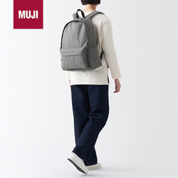 MUJI 無印良品 带PC收纳袋双肩包学生书包背包休闲包长43X宽32X高14cm 中灰色