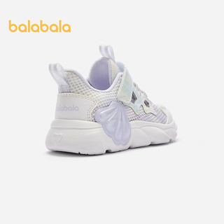 巴拉巴拉童鞋女童运动鞋2024网布鞋夏季透气鞋子 紫色70101 33码