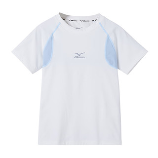 美津浓（MIZUNO）儿童速干短袖T恤2024夏季中大女童装运动弹力潮t 白色 165cm