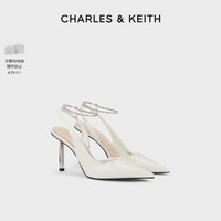 CHARLES&KEITH 24夏新款CK1-60280436亮钻链条腕带尖头高跟凉鞋女