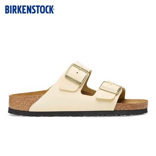 BIRKENSTOCK勃肯拖鞋平跟休闲时尚凉鞋拖鞋Arizona系列 米色/米白色窄版1027646 35