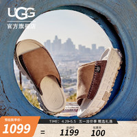 UGG 男女露趾厚底拖鞋 1152680 栗色/陶土褐白色 44