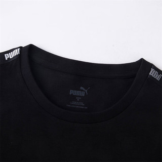 彪马（PUMA） 男子休闲串标印花短袖T恤 TAPE TEE 671978 黑色-01 M(175/96A)