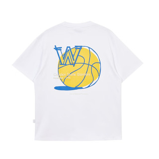 杰克·琼斯（JACK&JONES）夏季男士NBA联名勇士队刺绣简约纯棉宽松短袖T恤224201281 A06 本白色 常规 A06 本白色 190/108A/XXL