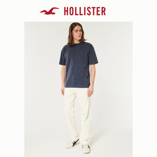 HOLLISTER24夏季美式宽松短款圆领短袖T恤男女KI324-4119 海军蓝水洗 M (180/100A)