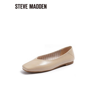 STEVE MADDEN/思美登春夏方头浅口平底单鞋女 RIDENT 裸色 38