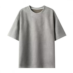 萨拉途 重磅麂皮绒短袖T恤
