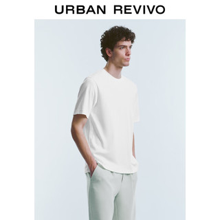 URBAN REVIVO 男士基础休闲纯色棉质短袖T恤 UMU440029 本白 L