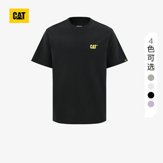 CAT卡特24春夏男户外棉感舒适经典logo印花圆领短袖T恤 黑色 L