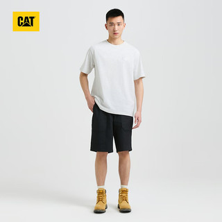 CAT卡特24春夏男户外棉感舒适经典logo印花圆领短袖T恤 灰色 2XL