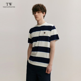 Teenie Weenie Men小熊男装条纹T恤男2024年夏季休闲圆领短袖 白色 170/M