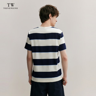 Teenie Weenie Men小熊男装条纹T恤男2024年夏季休闲圆领短袖 白色 170/M