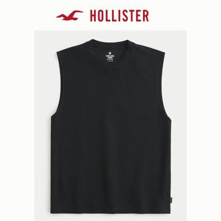 HOLLISTER 24春夏凉感无袖炫酷休闲圆领背心上衣男 KI324-4100 黑色 M (180/100A)