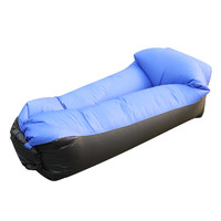 XIONGHUO 熊火 充气沙发带枕头户外空气气垫床便携懒人野营折叠躺椅网红充气垫 天蓝色充气沙发