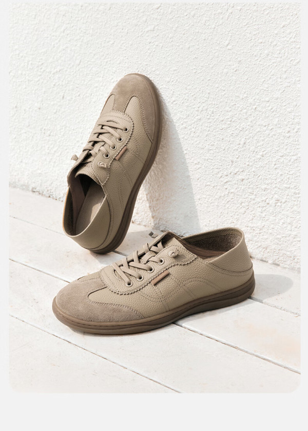 森达男鞋潮流板鞋2024夏轻便软面休闲小白鞋k1f01bm4 米色 44【报价