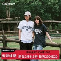COVERNAT 韩国潮牌男式针织T恤衫拱形标志短袖2024年春夏新款