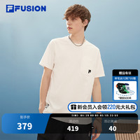 FILA FUSION 王星越同款FILA FUSION斐乐潮牌短袖t恤男2024夏季新款纯棉男短t