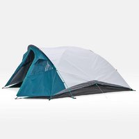 DECATHLON 迪卡侬 户外帐篷客厅帐三人MH100露营防雨多人加勒比海蓝海螺帐XL4271868