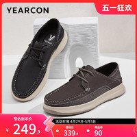 YEARCON 意尔康 男鞋2024春季商务休闲皮鞋男士英伦风复古单鞋男式工装鞋