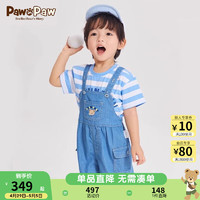 Paw in Paw PawinPaw卡通小熊童装2024年夏季男宝宝牛仔背带裤时尚可爱 Indigo牛仔蓝色/55 090