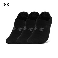 安德玛 UNDERARMOUR）春夏Essential男女情侣训练运动浅口袜-3双装1382613 黑色001 L