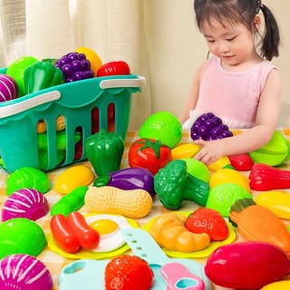 百亿补贴：Temi 糖米 儿童过家家仿真切水果玩具披萨蔬菜切切乐益智男女孩厨房玩具套装