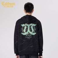 Cabbeen 卡宾 男装反光印花LOGO连帽卫衣春秋款宽松上衣潮流街头H