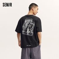 Semir 森马 短袖T恤男夏季字母印花宽松上衣日常简约休闲时尚百搭校园风