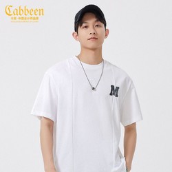 Cabbeen 卡宾 男士T恤夏款美式休闲短袖舒适简约百搭上衣青年