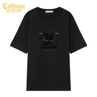 百亿补贴：Cabbeen 卡宾 都市男装字母刺绣T恤夏新款短袖潮