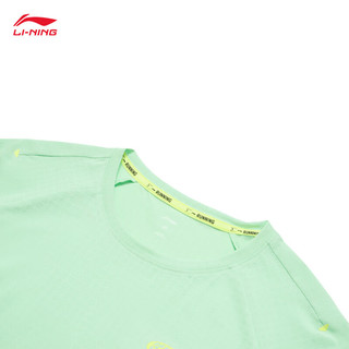 李宁短袖T恤女子24春夏跑步系列简约百搭舒适亲肤运动上衣ATSU186 清凉绿-3 L