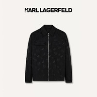 Karl Lagerfeld卡尔拉格斐2024夏季印花夹克男老佛爷241N1416 黑色 52