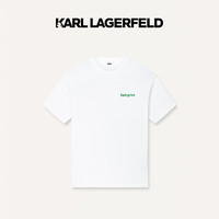 Karl Lagerfeld卡尔拉格斐轻奢老佛爷男装 24夏款logo刺绣潮流棉质舒适 短袖T恤 本白 48