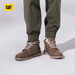 CAT卡特工装靴男士舒适出行户外休闲牛皮防滑工装靴靴子 浅褐色 40