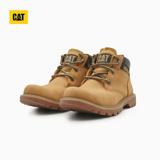 CAT卡特工装靴男士马丁靴中帮大黄靴户外春季鞋子男士防滑短靴P11097 黄色 43