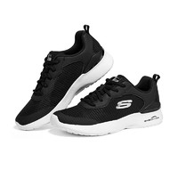 SKECHERS 斯凯奇 跑步鞋 女鞋 透气休闲运动鞋896094 黑色白色 BKW 38(250mm)