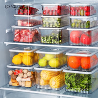 SP SAUCE 冰箱收纳盒食品级厨房收纳盒蔬菜保鲜盒冷冻水果鸡蛋密封储物盒子 升级计时款保鲜盒（中号）