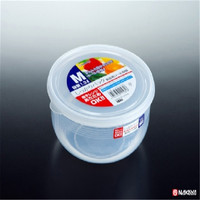 SP SAUCE 日本进口 塑料密封 保鲜盒大容量加厚食品冷冻储物盒圆形保鲜盒 饭盒1.3L
