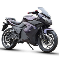 朗创地平线S款电动摩托车跑车电动车电瓶车街车纯电动充电的电摩机车 紫色 120码电机60A锂电100公里