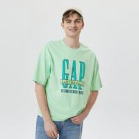 Gap 盖璞 男女装廓形T恤撞色LOGO字母纯棉短袖夏670339复古