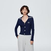 Gap 盖璞 女装2024春夏新款刺绣logo海军领撞色针织开衫修身上衣890003