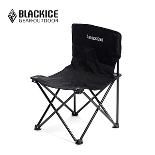 BLACKICE 黑冰 户外精致露营轻量化可折叠桌椅三件套铝合金蛋卷桌折叠椅 折叠椅(黑色)