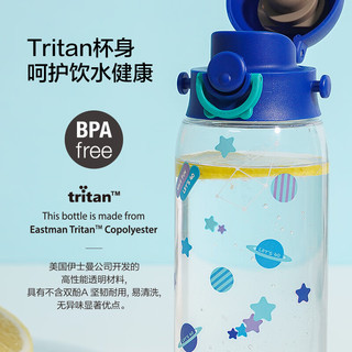 乐扣乐扣（LOCK&LOCK）儿童水杯Tritan材质直饮户外背带杯子宝宝便携水壶400ml蓝色