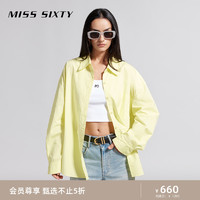 MISS SIXTY 2024夏季新款衬衫女运动休闲风百搭上衣纯色长袖简约