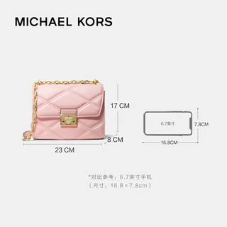 迈克.科尔斯（MICHAEL KORS）MK女包 Serenas奢侈品中号链条菱格单肩包 粉色 35S2GNRL2U PWD
